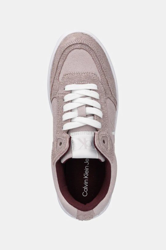 Semišové sneakers boty Calvin Klein Jeans BOLD PLATF LACEUP LOW MG SUEDE růžová YW0YW01575