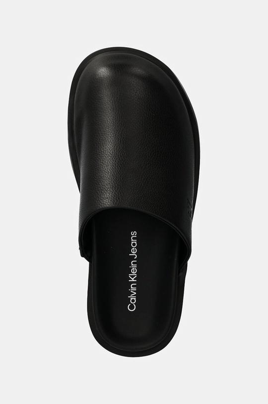 Kožené pantofle Calvin Klein Jeans HOME CLOG SLIDE MG LTH černá YW0YW01686