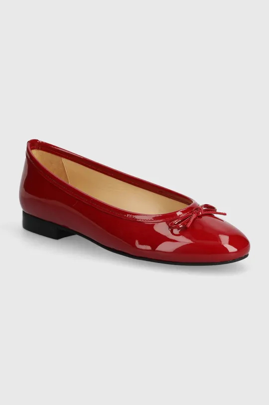 piros Alohas bőr balerina cipő Oriana Női