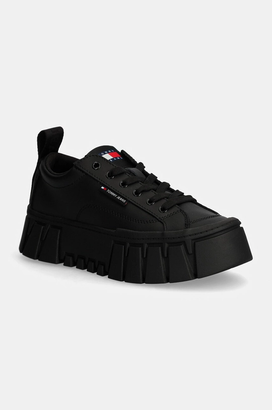 Tommy Jeans sneakers din piele TJW VULC FLATFORM LC LEATHER platformă negru EN0EN02610