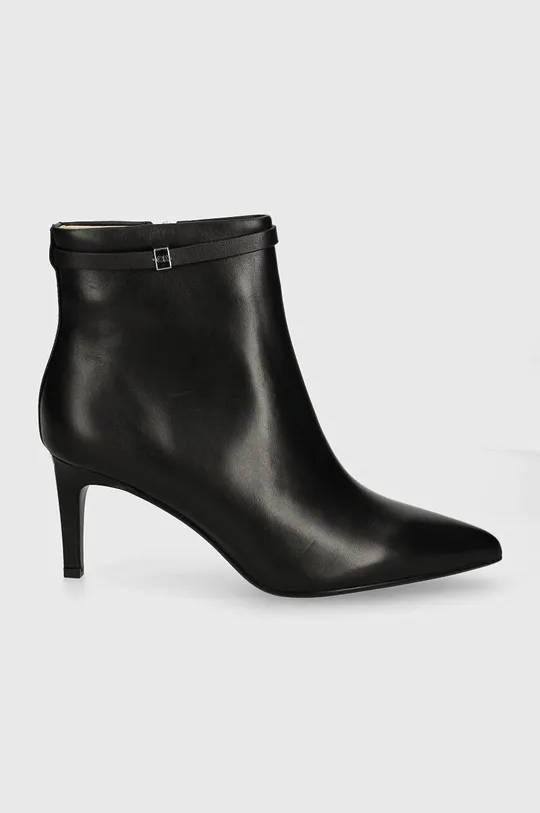 Шкіряні черевики Calvin Klein HEEL ANKLE BOOT 70 W/HW LTH HW0HW02172 чорний AW24