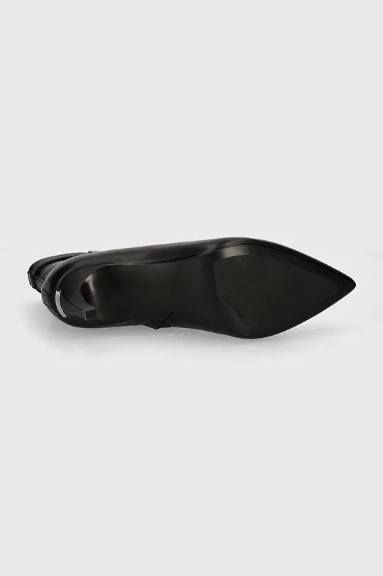 Шкіряні черевики Calvin Klein HEEL ANKLE BOOT 70 W/HW LTH HW0HW02172 чорний