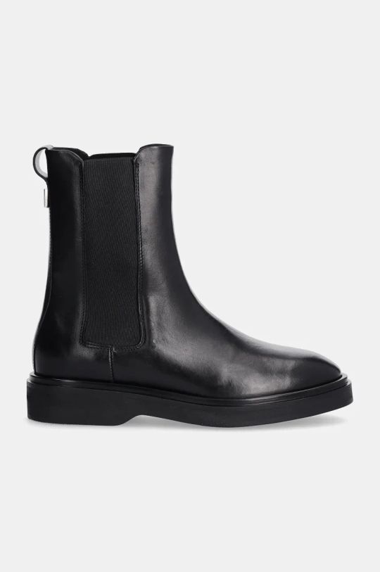 Kožne gležnjače Calvin Klein FLAT CHELSEA BOOT LTH HW0HW02180 crna AW24