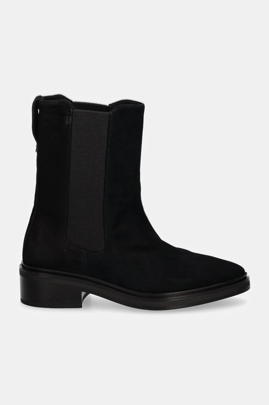 Semišové kotníkové boty Calvin Klein HEEL CHELSEA BOOT 30 SUE HW0HW02191 černá AW24