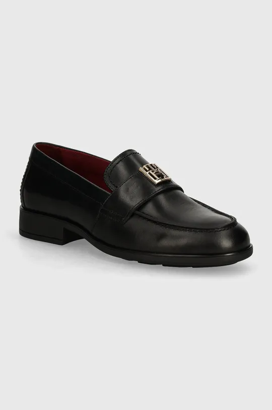 nero Tommy Hilfiger mocassini in pelle TH LEATHER CLASSIC LOAFER Donna