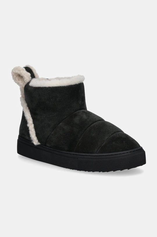 Inuikii śniegowce zamszowe Shearling Slipin brak zapięcia czarny 75202.010.Black