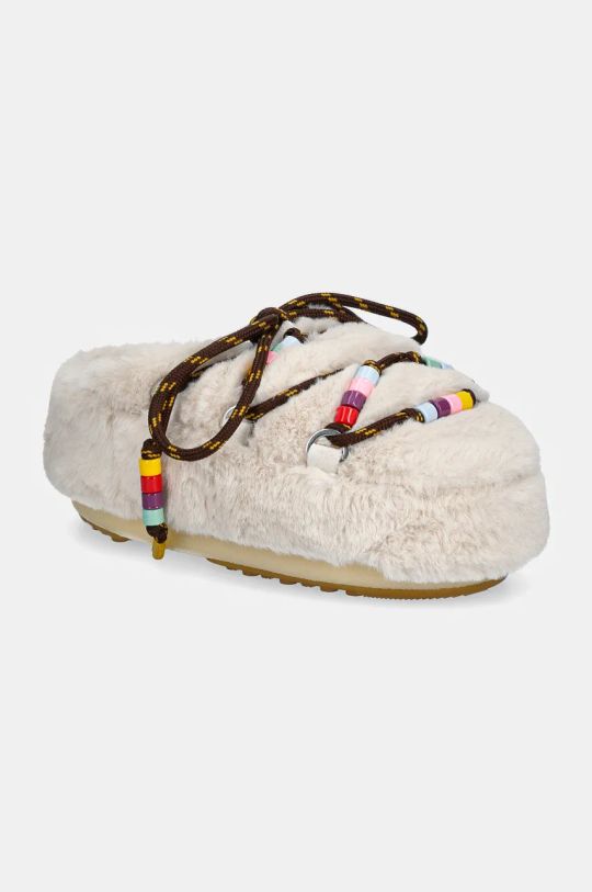 Kućne papuče Moon Boot MB MULE FAUX FUR BEADS bež 80D1460250.L002