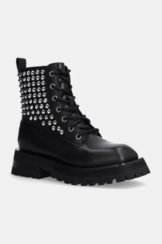 Členkové topánky Dkny Farren Studs usňová koža čierna K3499731.BLK