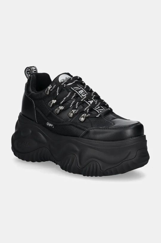 Tenisky Buffalo Blader Hike Lo imitácia kože čierna 1636277.BLK