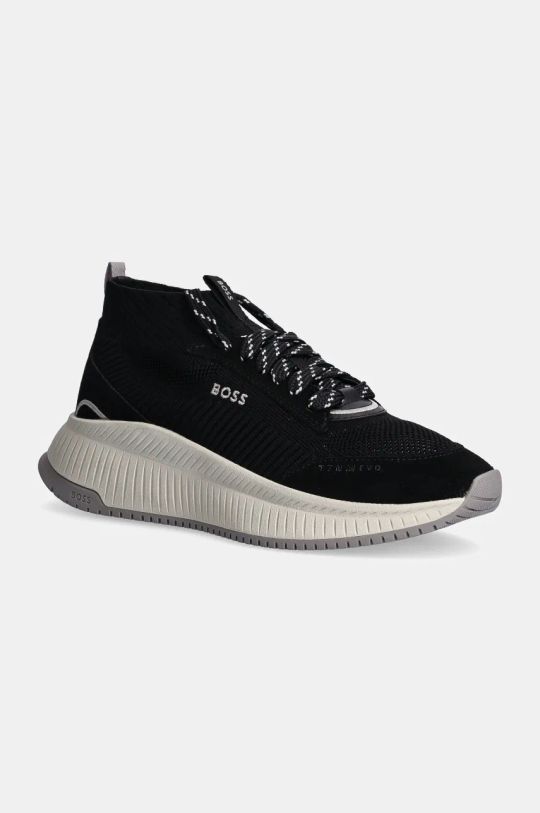 Sneakers boty BOSS TTNM EVO semišová kůže černá 50523933.003