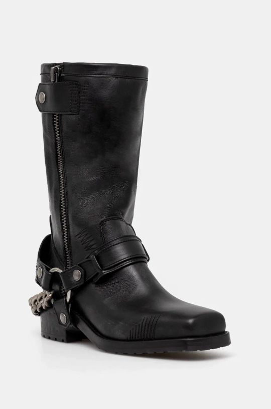 Kožne gležnjače ZADIG&VOLTAIRE Igata Boots zrnata koža crna SWCT00865