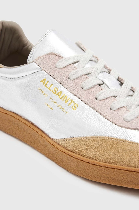 Kožne tenisice AllSaints Thelma Sneaker srebrna W174FB