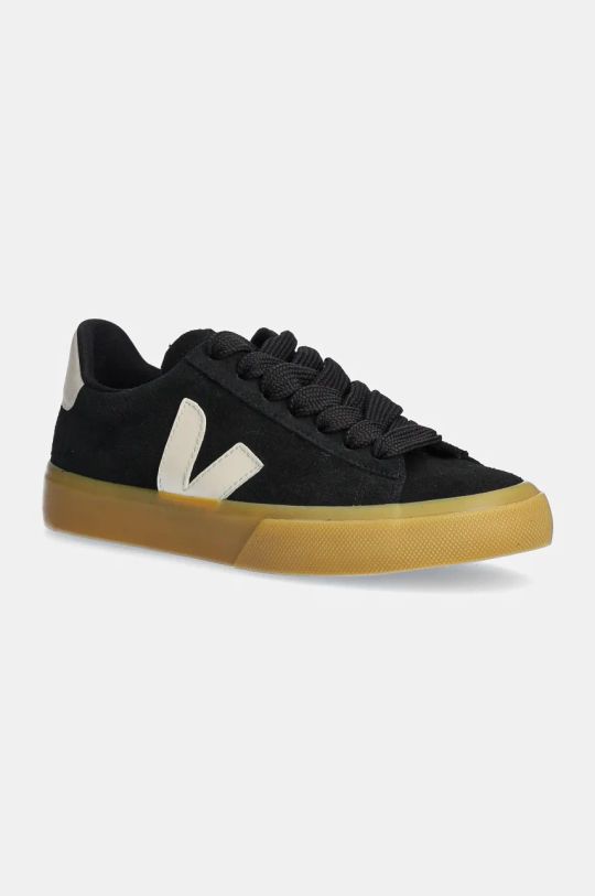 Veja sneakers in camoscio Campo pelle fiore nero CP0303692A