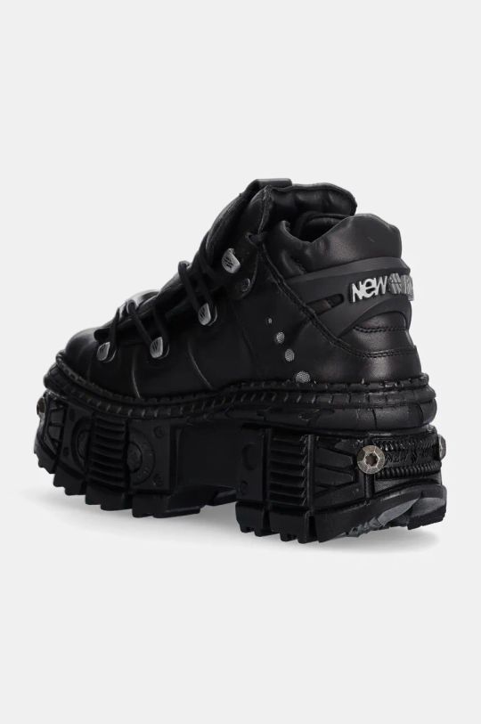 Încălțăminte New Rock sneakers din piele Crust Negro + Tank Casco Negro M.WALL106.S25 negru