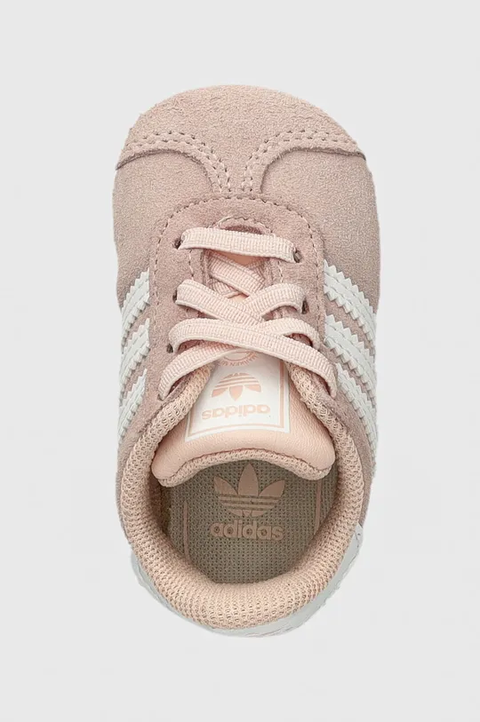 ροζ Δερμάτινα βρεφικά παπούτσια adidas Originals GAZELLE CRIB