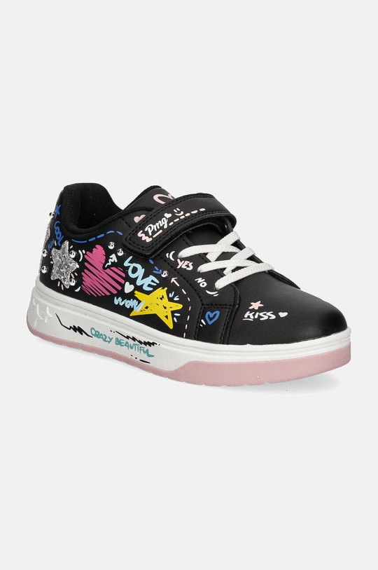 Primigi scarpe da ginnastica per bambini finta pelle fiore nero 6972311