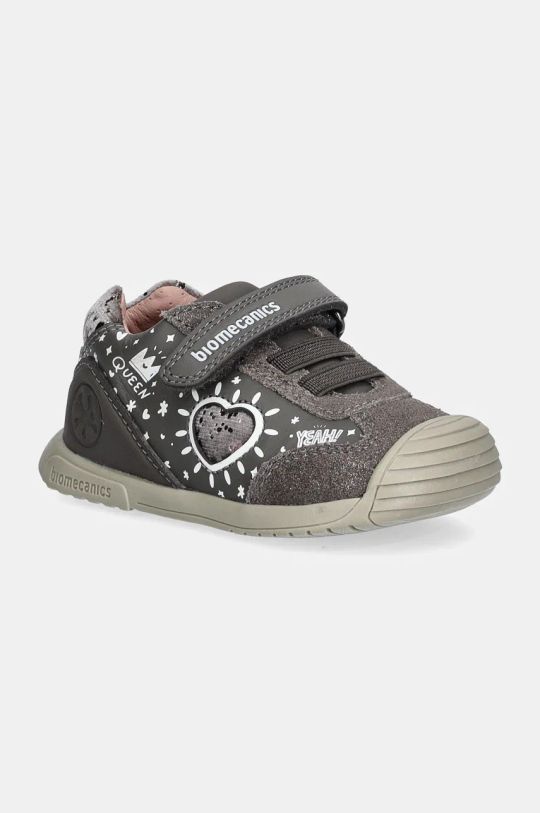 Biomecanics scarpe da ginnastica per bambini pelle fiore grigio 241109