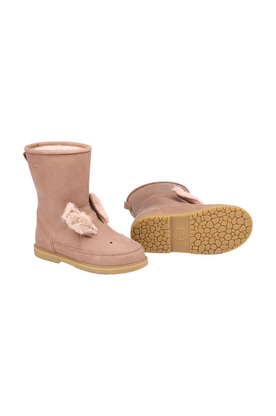 Detské zimné kožené topánky Donsje Wadudu Exclusive Boots Fluffy Bunny 2022110.29.33 ružová AW24