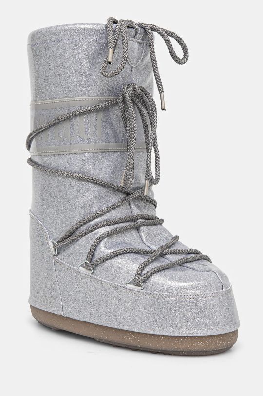 Moon Boot śniegowce dziecięce ICON GLITTER ocieplane srebrny 80D1402850