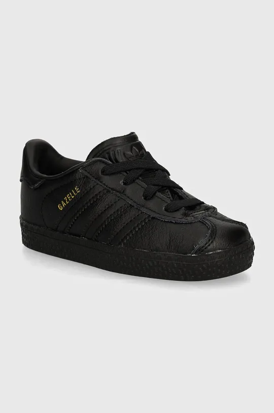 чёрный Детские кожаные кроссовки adidas Originals GAZELLE CF EL Детский