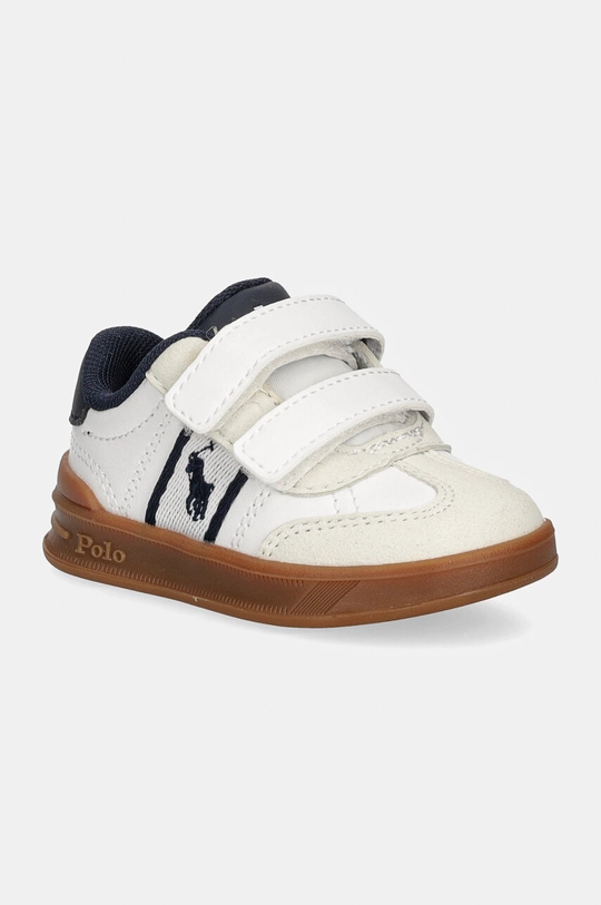 Otroške superge Polo Ralph Lauren HERITAGE COURT III EZ T-TOE Imitacija zrnatega usnja bela RL00503100