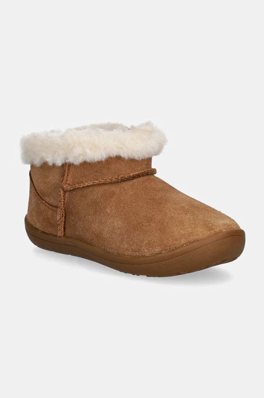 UGG cizme de iarna pentru copii KINSEY piele întoarsă maro 1157631T