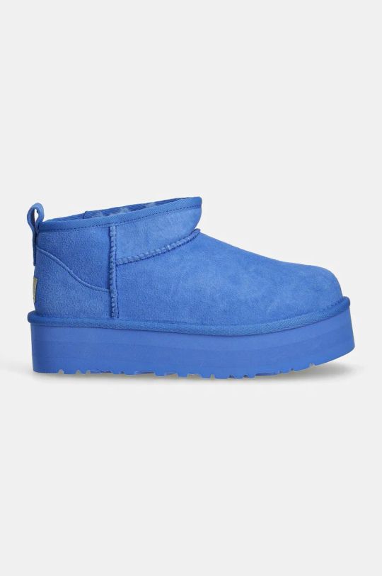 Dětské semišové sněhule UGG KIDS CLASSIC ULTRA MINI PLATFORM 1157791K.K modrá AW24