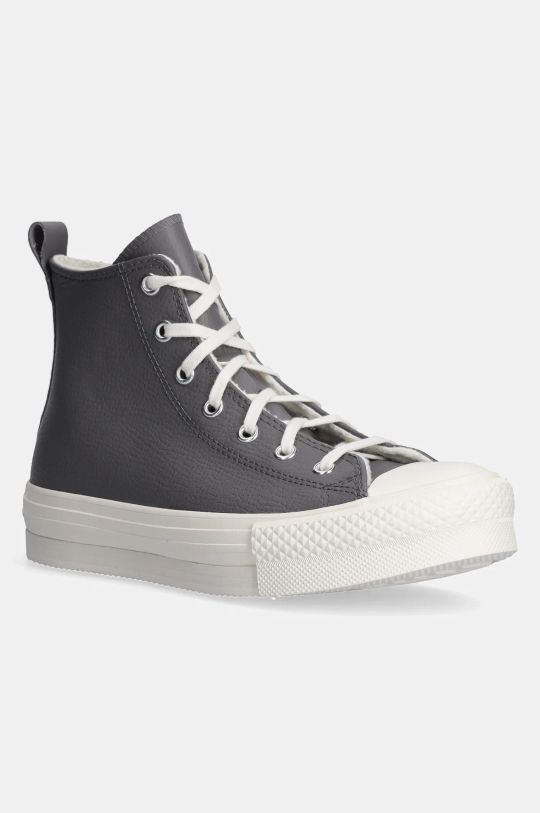 Παιδικά δερμάτινα πάνινα παπούτσια Converse CHUCK TAYLOR ALL STAR EVA LIFT γκρί A09259C