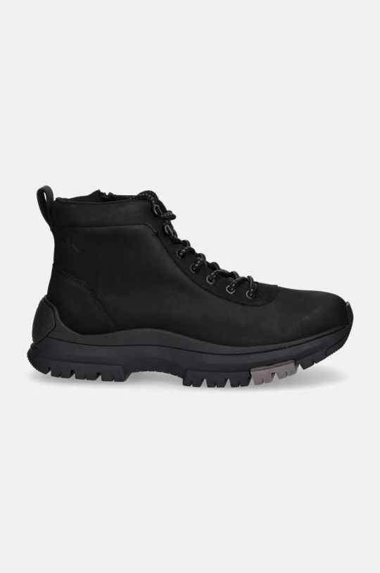 Δερμάτινες μπότες πεζοπορίας Calvin Klein Jeans HYBRID WP BOOT LACEUP REBELLIOUS YM0YM01077 μαύρο NC24