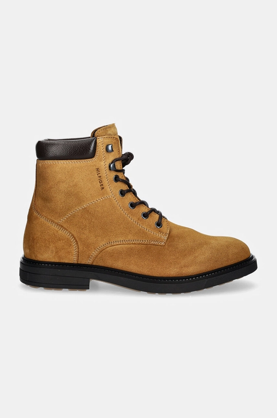 Tommy Hilfiger botine de piele întoarsă HILFIGER OUTDOOR SUEDE BOOT FM0FM05193 maro NC24