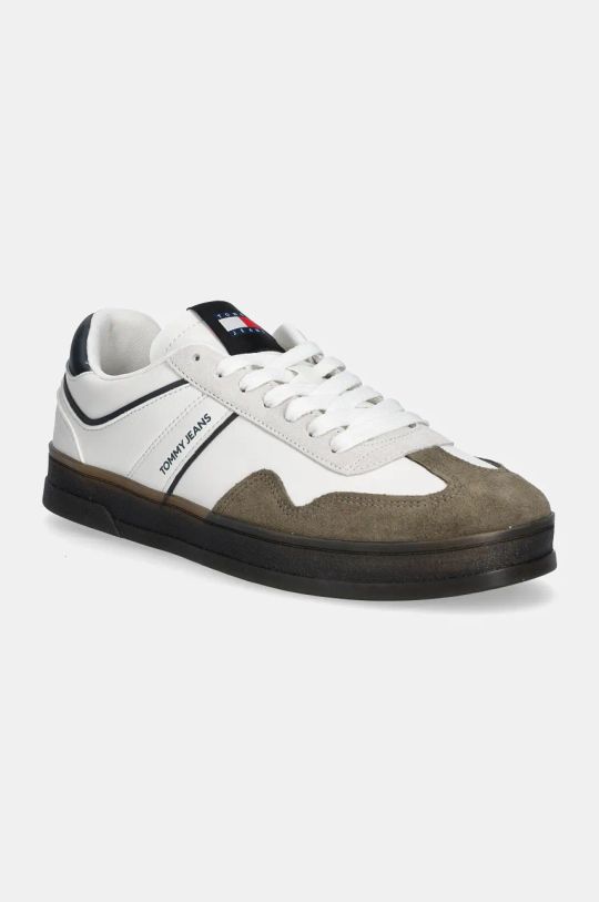 Sneakers boty Tommy Jeans THE GREENWHICH RETRO semišová kůže bílá EM0EM01462