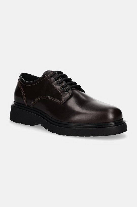 Kožené poltopánky Calvin Klein DERBY LTH elegantné hnedá HM0HM01574