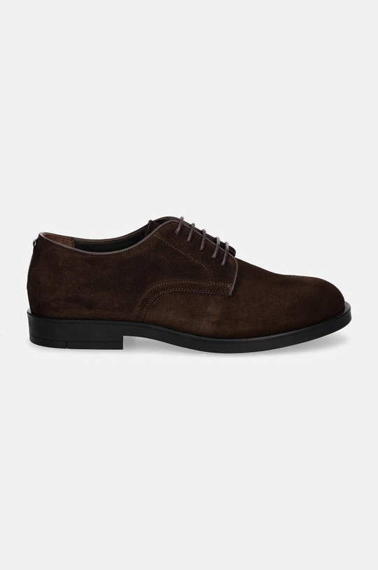 Semišové polobotky Calvin Klein DERBY SUE HM0HM01622 hnědá AW24