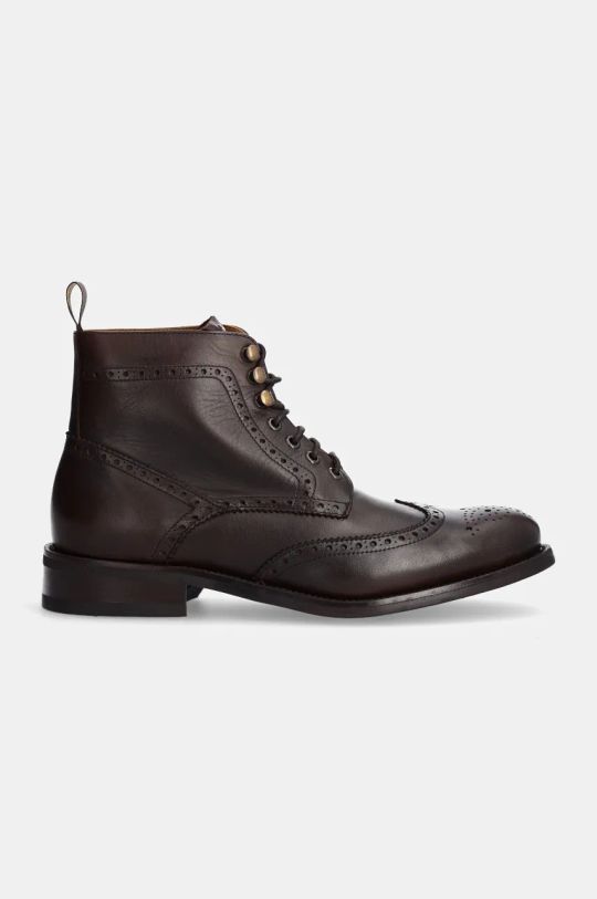 Кожени обувки Hackett London JAME BROGUEBOOT HMS21425 кафяв AW24