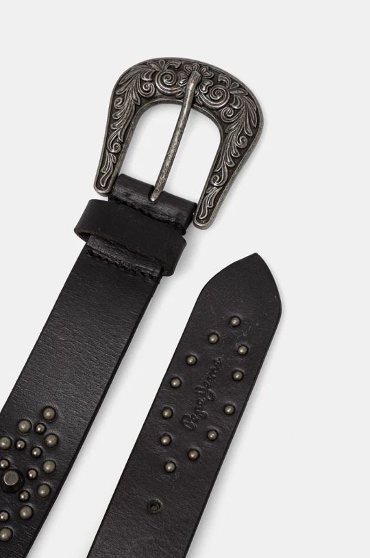 Шкіряний ремінь Pepe Jeans KENDALL BELT PL020854 чорний AW24