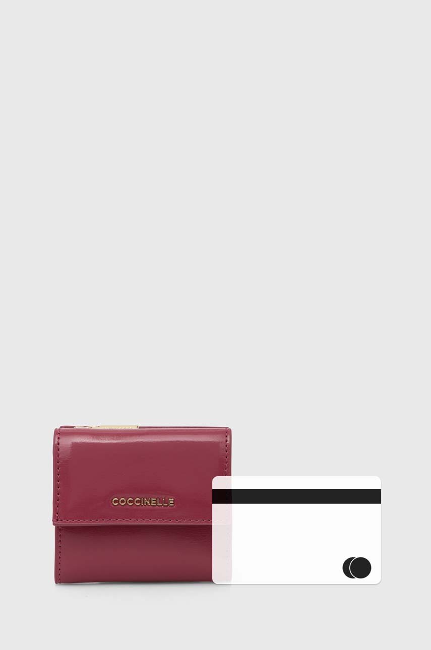 Coccinelle portfel METALLIC SHINY CALF damski kolor różowy E2 RX8 11 B8 ...