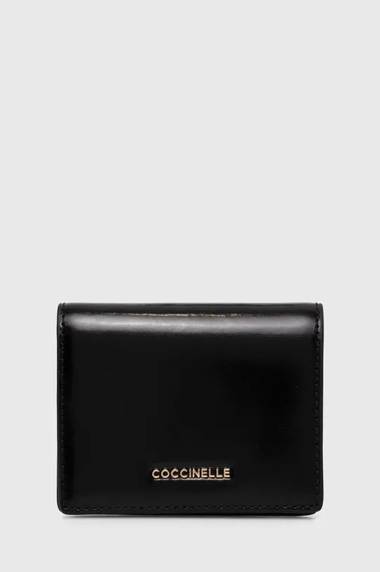 čierna Kožená peňaženka Coccinelle METALLIC SHINY CALF Dámsky