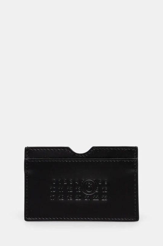 MM6 Maison Margiela leather card holder plain black SA5UI0008.P7183