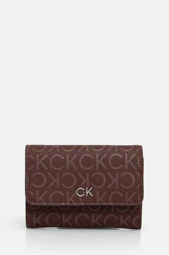 Гаманець Calvin Klein імітація лицьової шкіри коричневий K60K612684