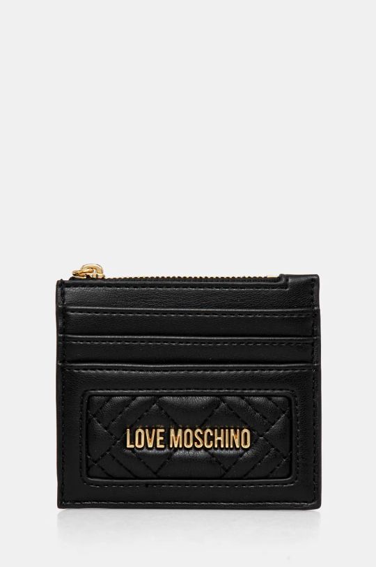 Etui za kartice Love Moschino Imitacija zrnatega usnja črna JC5685PP0L