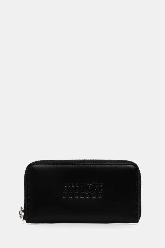 MM6 Maison Margiela leather wallet plain black SA5UI0018.P7183