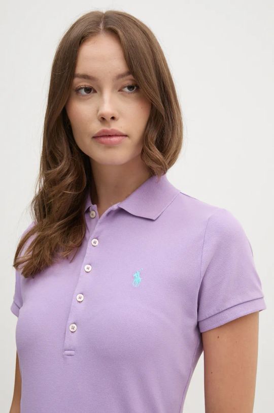 Хлопковое поло Polo Ralph Lauren хлопок фиолетовой 211939271