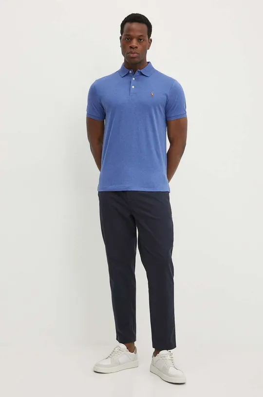 Bavlnené polo tričko Polo Ralph Lauren modrá