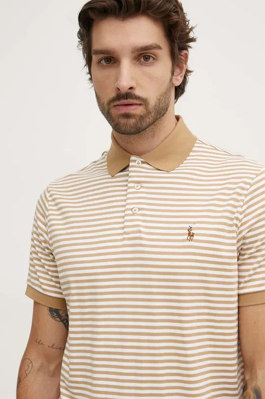 hnedá Bavlnené polo tričko Polo Ralph Lauren