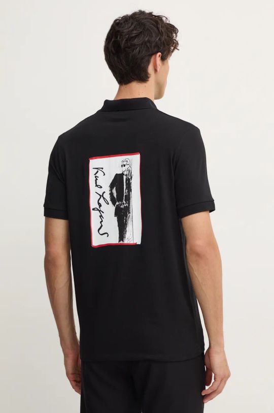 Karl Lagerfeld tricou polo negru 544221.745026