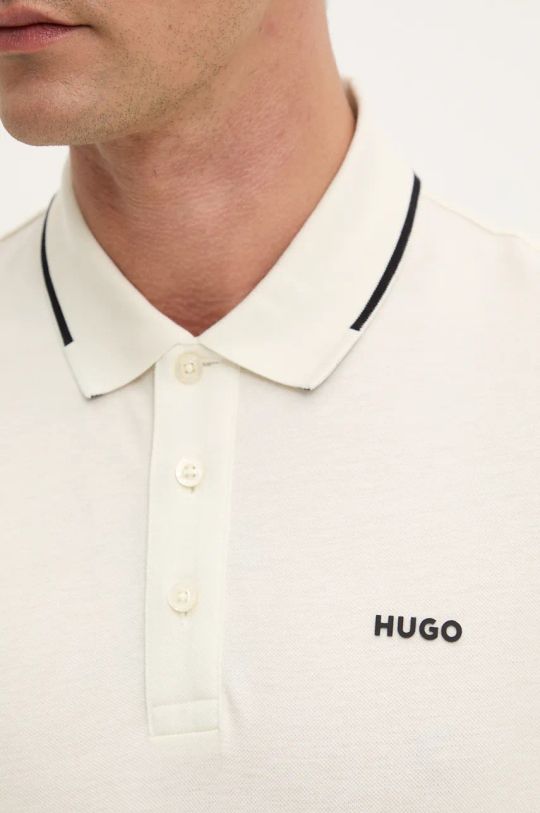 HUGO longsleeve bawełniany beżowy 50525864