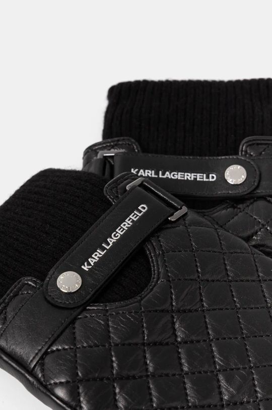 Δερμάτινα γάντια Karl Lagerfeld 246M3610 μαύρο AW24