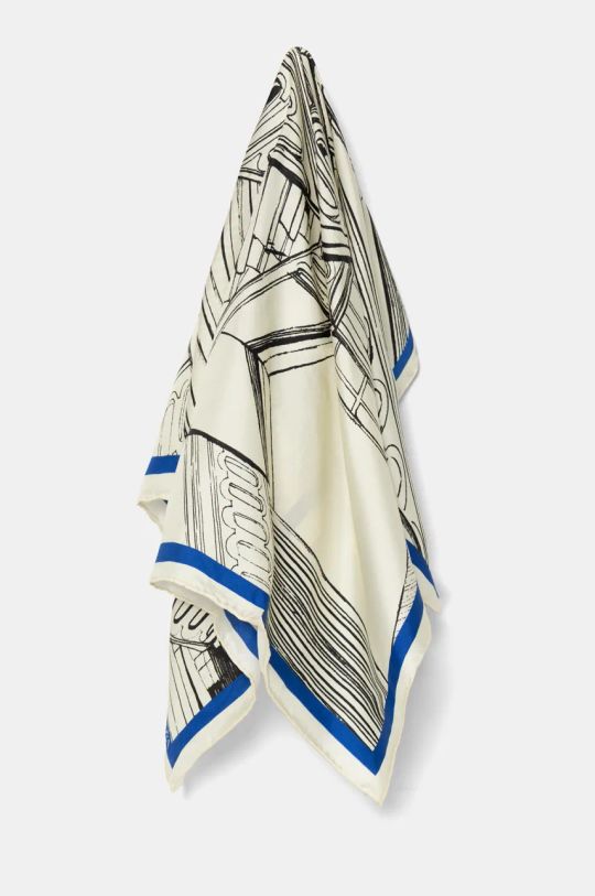 Stine Goya foulard in seta tessuto beige A010.2287