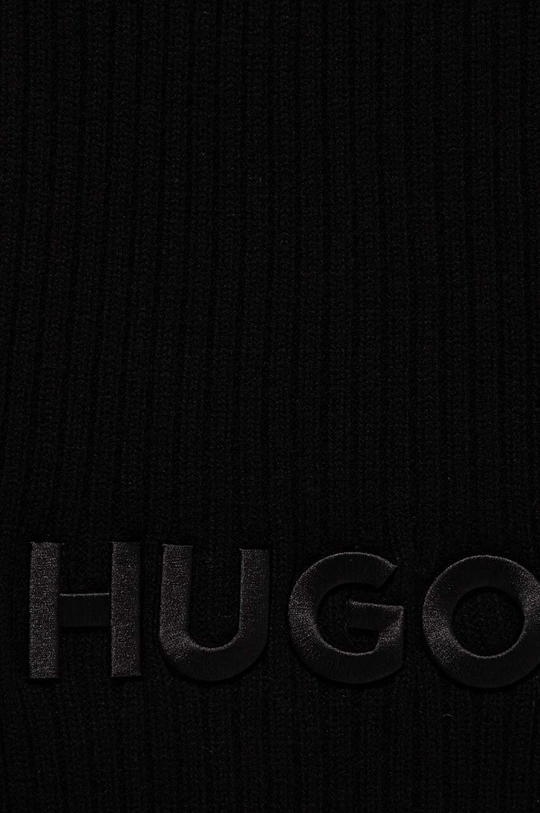 Μάλλινο κασκόλ HUGO 50527826 μαύρο AW24