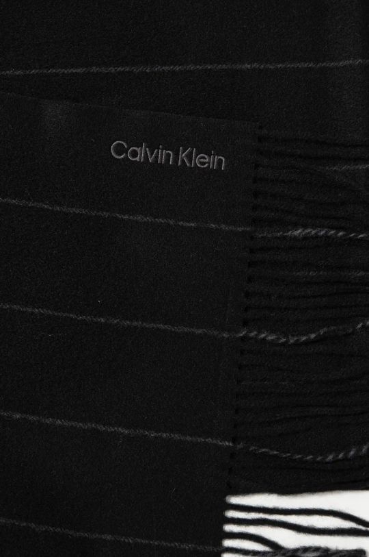 Шерстяной шарф Calvin Klein K50K512375 чёрный AW24